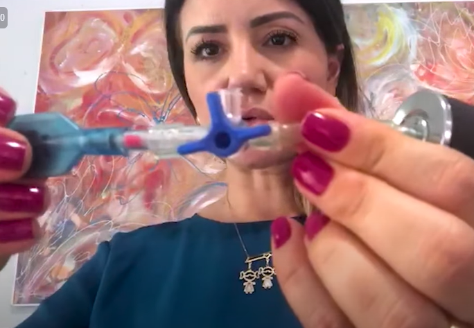 Conectar o balonete do cuff no cufômetro caseiro – Motility Oral.
