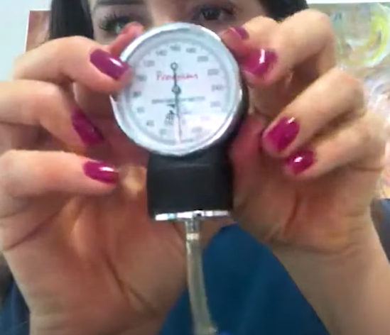 Verificar a pressão no cufômetro – Motility Oral.
